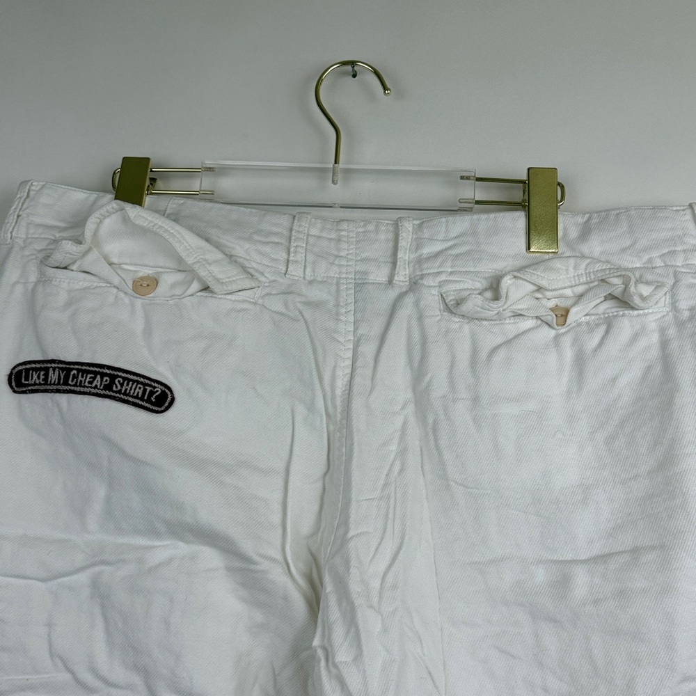 Jachs Just A Cheap Shirt Men’s White Denim Patches Shorts Waist 38 - Picture 5 of 10